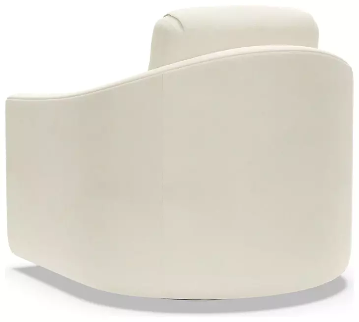 Liz White Upholstered Swivel Chair