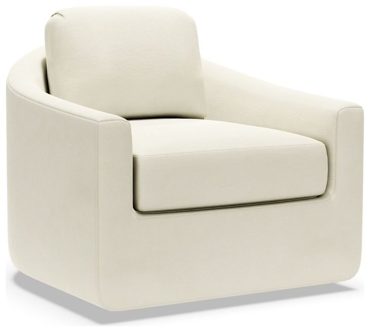 Liz White Upholstered Swivel Chair