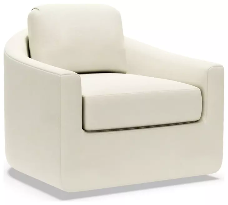 Liz White Upholstered Swivel Chair
