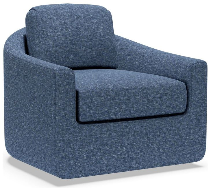 Liz Blue Upholstered Swivel Chair