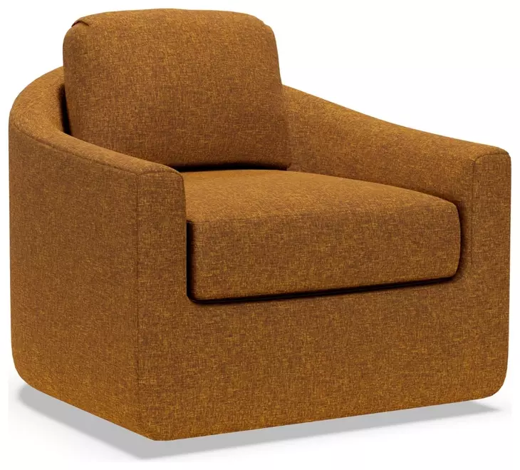 Liz Orange Upholstered Swivel Chair