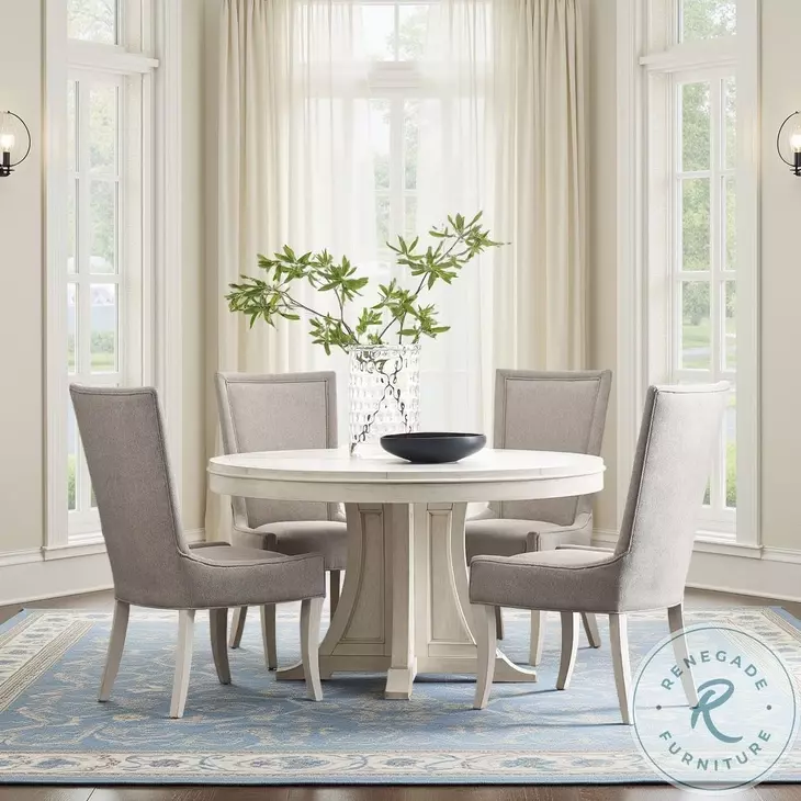 Solace Cosette Eggshell Extendable Round Dining Table