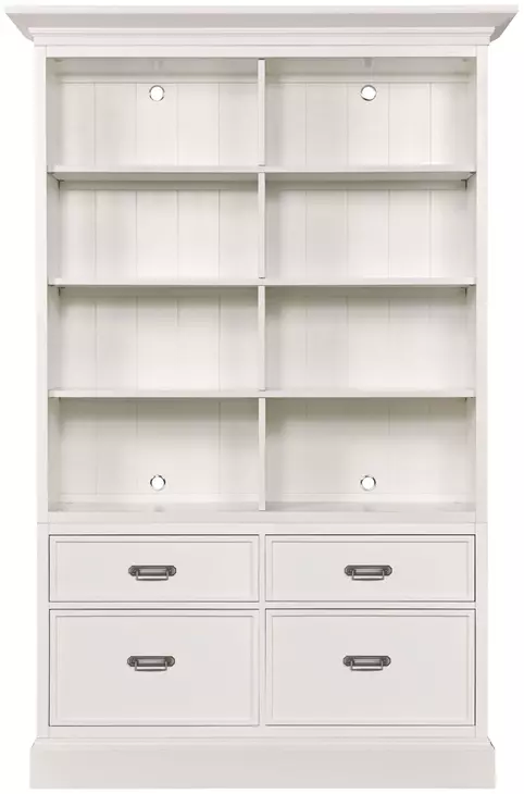Structures White Double Storage Bookcase with 8 Shelves