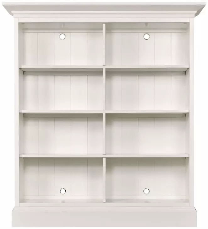 Structures White Double Mid Height Bookcase with 8 Shelves