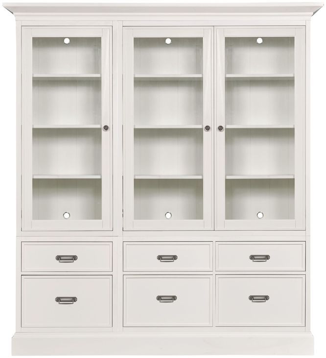 Structures White 81" Triple Storage Display with 6 Drawers