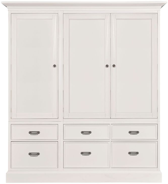 Structures White 81" Triple Storage Display with 6 Drawers