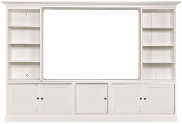Structures Quintuple White 131" Entertainment Center with 5 Doors