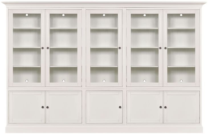 Structures Quintuple White 131" Display Cabinet with 10 Doors