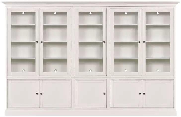 Structures Quintuple White 131" Display Cabinet with 10 Doors