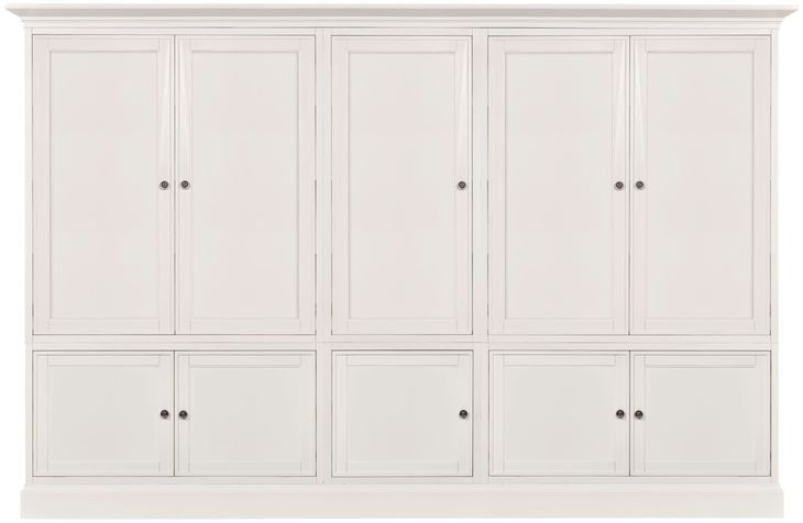Structures Quintuple White 131" Display Cabinet with 10 Doors