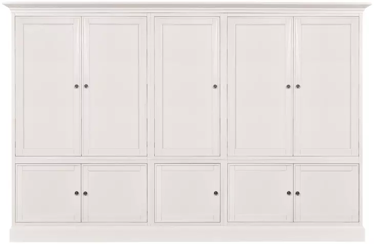 Structures Quintuple White 131" Display Cabinet with 10 Doors
