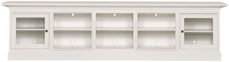 Structures Quintuple White 131" Entertainment Console with 2 Doors