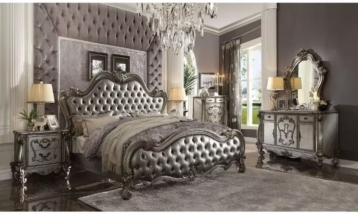 Versailles Antique Platinum 5 Drawer Chest