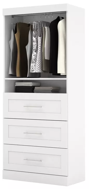 Pur White 36" 3 Drawer Storage Unit