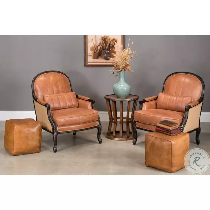 Sunday Afternoon Brown Leather Decorative Cube