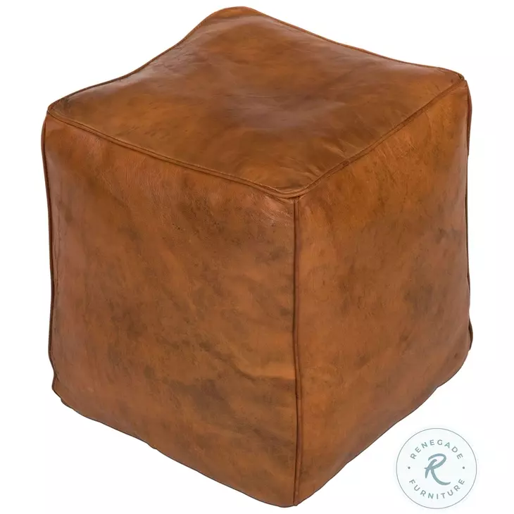 Sunday Afternoon Brown Leather Decorative Cube