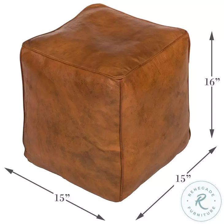 Sunday Afternoon Brown Leather Decorative Cube