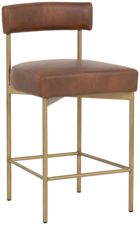 Astellan Bravo Cognac Upholstered Counter Height Stool