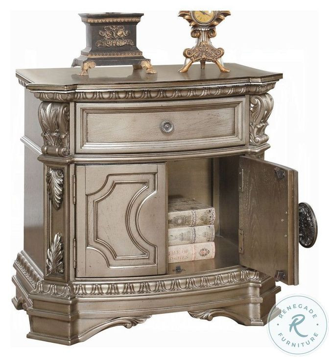 Northville Antique Silver 1 Drawer Nightstand