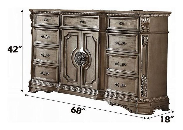 Northville Antique Silver 9 Drawer Dresser