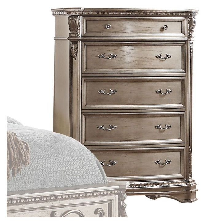 Northville Antique Silver 5 Drawer Chest