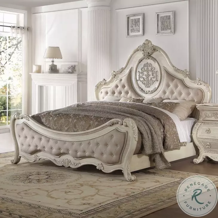 Ragenardus Synthetic Leather and Vintage Oak Upholstered Panel Bedroom Set