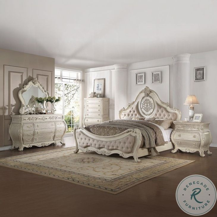 Ragenardus Synthetic Leather and Vintage Oak Upholstered Panel Bedroom Set