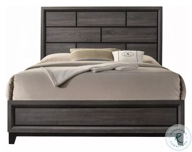 Valdemar Weathered Gray King Panel Bed