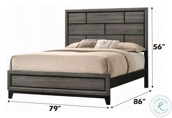 Valdemar Weathered Gray King Panel Bed