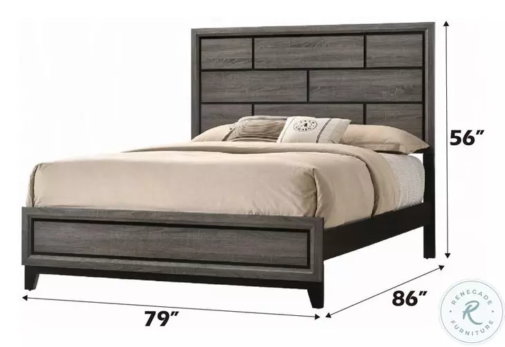Valdemar Weathered Gray King Panel Bed