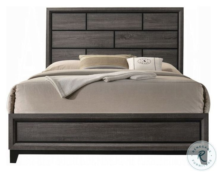 Valdemar Weathered Gray Queen Panel Bed