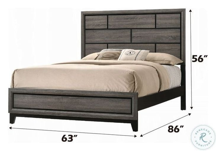 Valdemar Weathered Gray Queen Panel Bed