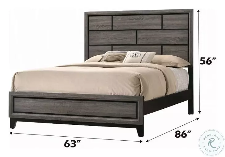 Valdemar Weathered Gray Queen Panel Bed