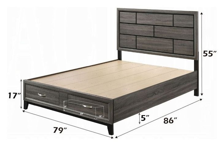 Valdemar Weathered Gray King Storage Panel Bed