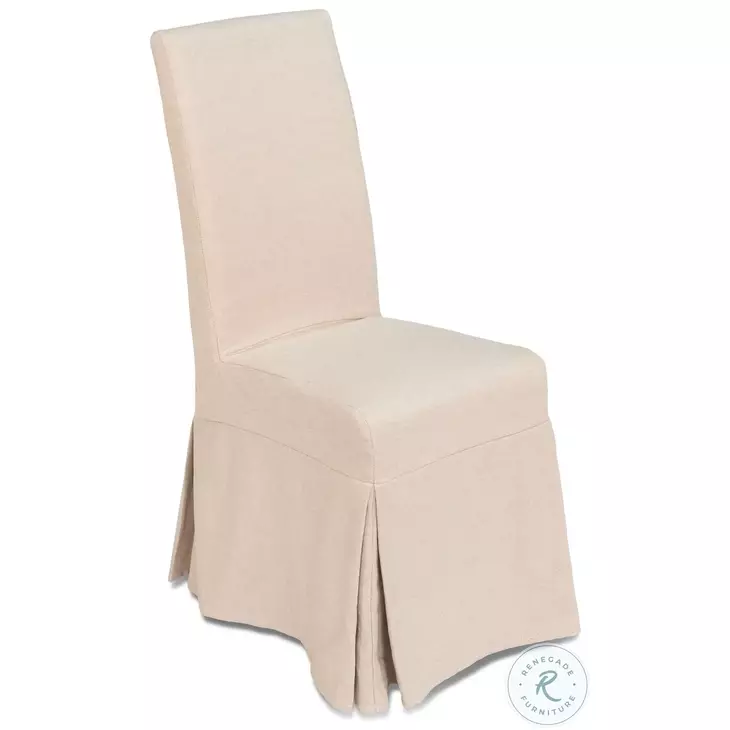 Draped Beige Side Chair Set of 2