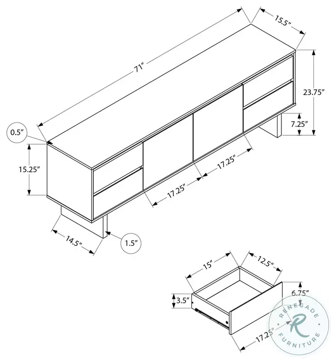 2718 Brown Laminate 72" TV Stand