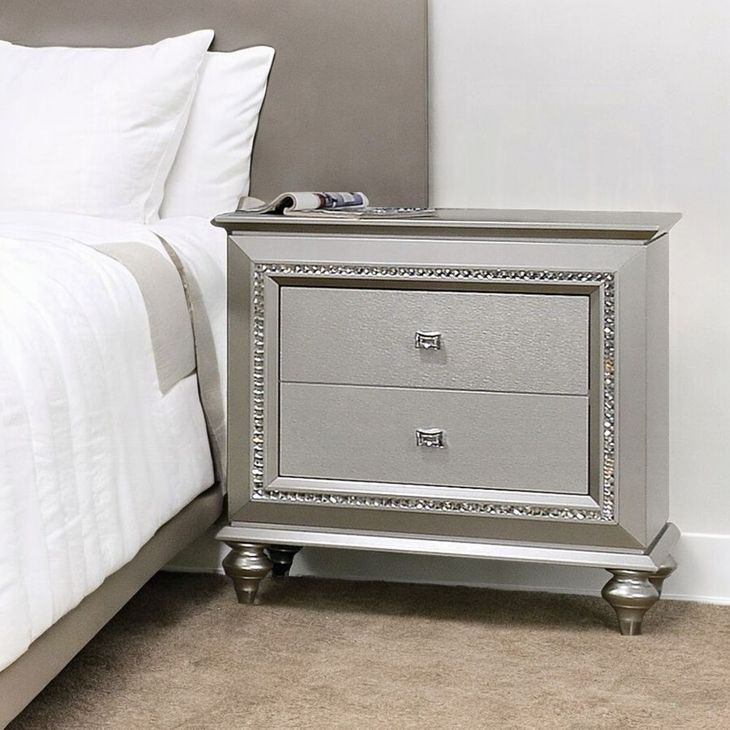 Kaitlyn Champagne 2 Drawer Nightstand