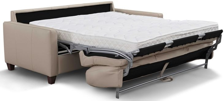 Millbrook Savino Taupe Leather Queen Sleeper Sofa