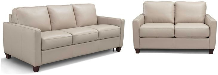 Verona Savino Taupe Leather Living Room Set