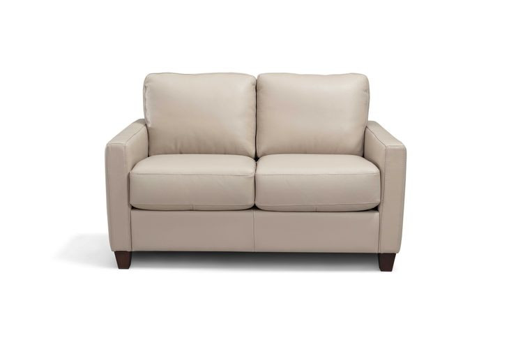 Millbrook Taupe Plain Leather 60" Loveseat