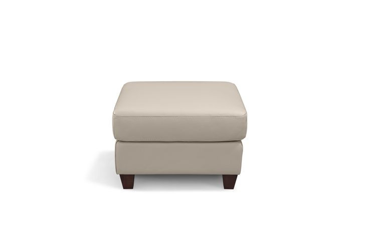 Millbrook Taupe Plain Leather Upholstered Rectangular Ottoman