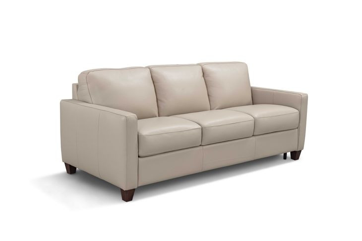 Millbrook Taupe Plain Leather 84" Sofa