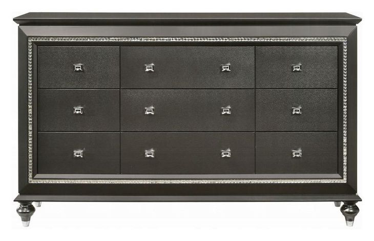 Kaitlyn Metallic Gray 9 Drawer Dresser