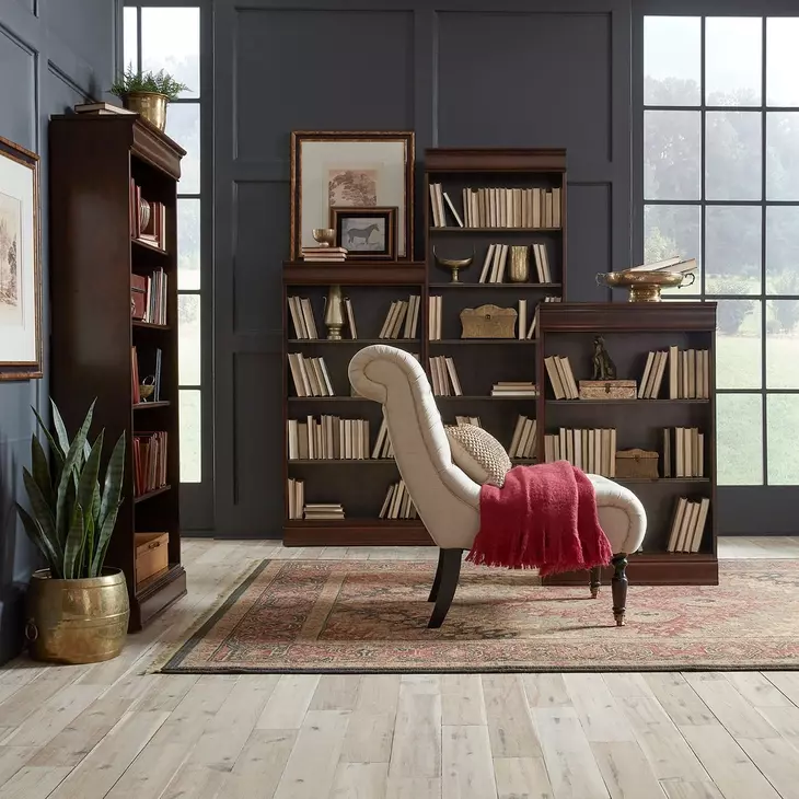 Brayton Manor Cognac Stepped Bookcase Wall