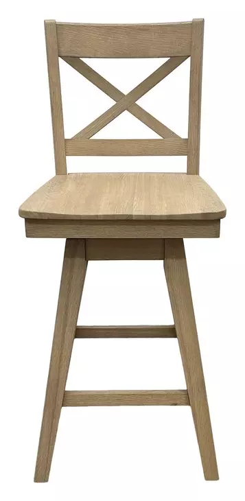 Wooden Barstools Natural Oak X Back Swivel Bar Stool Set of 2