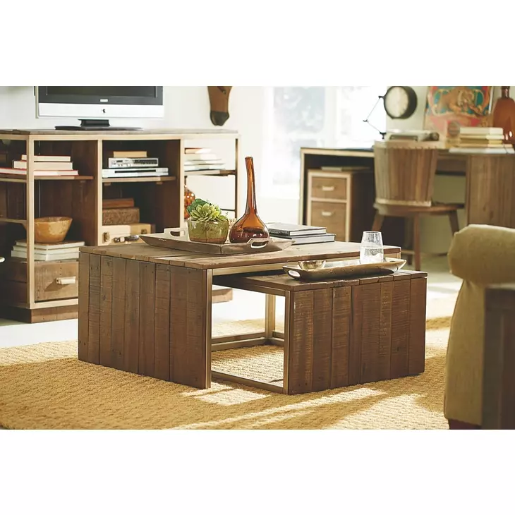 Flashback Rusty Brown Rectangular Nesting Cocktail Table