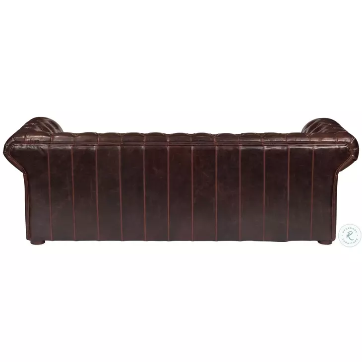 Piccadilly Club Brown Leather 91" Sofa