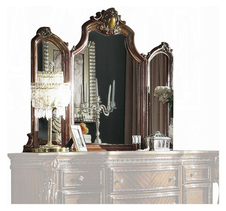 Picardy Honey Oak Arched Tri Fold Dresser Mirror