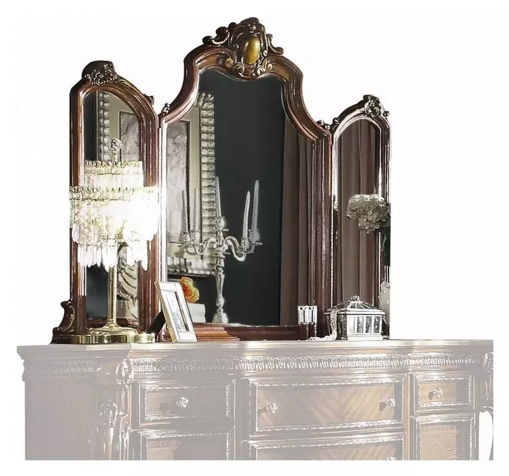 Picardy Honey Oak Arched Tri Fold Dresser Mirror