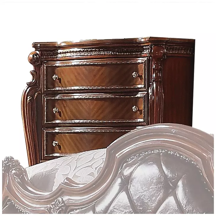 Picardy Dark Brown and Honey Oak Upholstered Panel Bedroom Set with Nailhead Trim